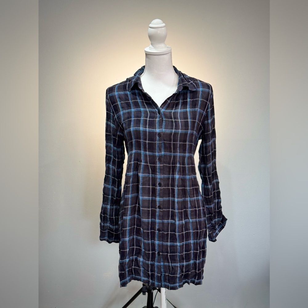 SALE! Gray Style & Co Plaid L/S Shirtdress Size 6 VGUC